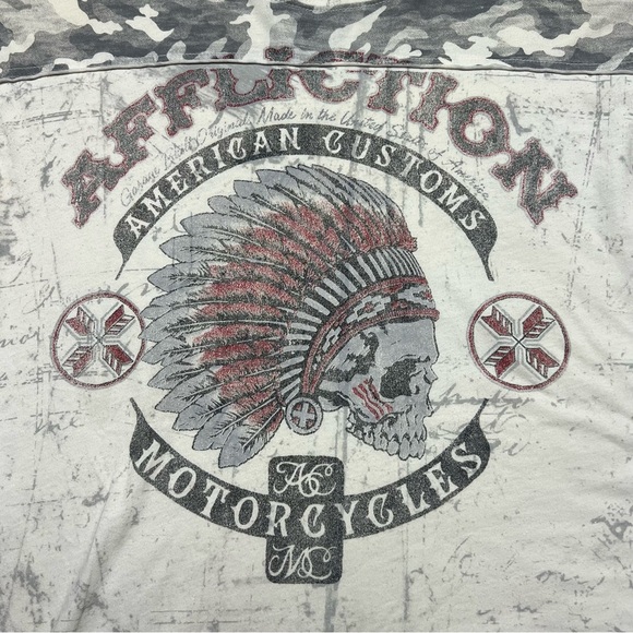 Affliction Shirt American Customs Motorcycles Tee Y2K Size 2XL - Picture 2 of 5